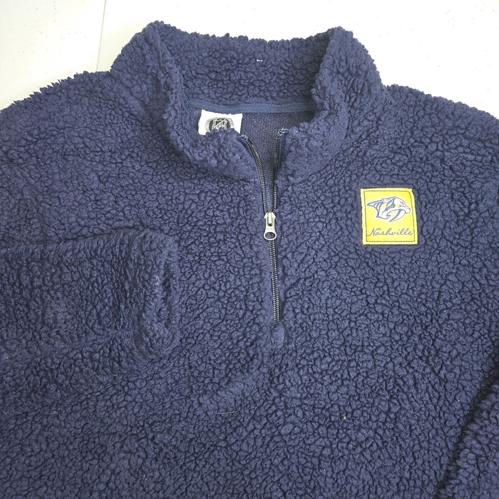 NHL‎ Nashville Predators Women's 1/4 Zip Navy Blue Pullover SUPER SOFT! -1201
